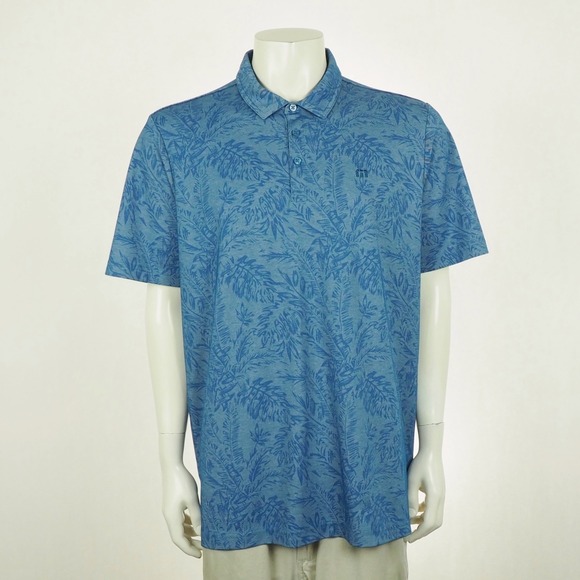 Travis Mathew Other - New Travis Mathew Forever Young Golf Polo Shirt Mens 2XL XXL Blue Floral Stretch